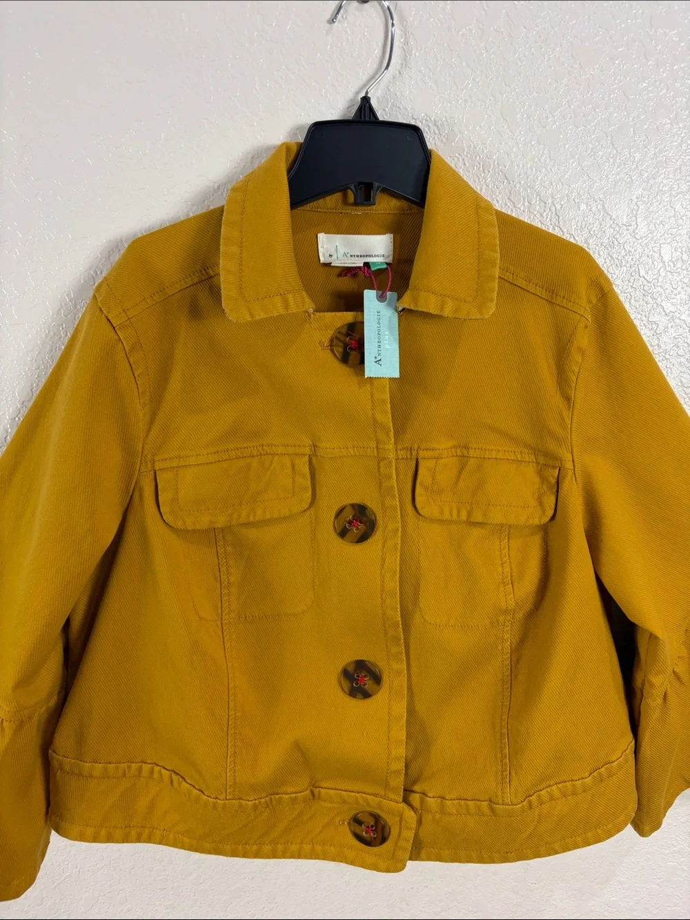Anthropologie Plus,Size 1X,Mustard Bell-Sleeve Jacket - Picture 4 of 17